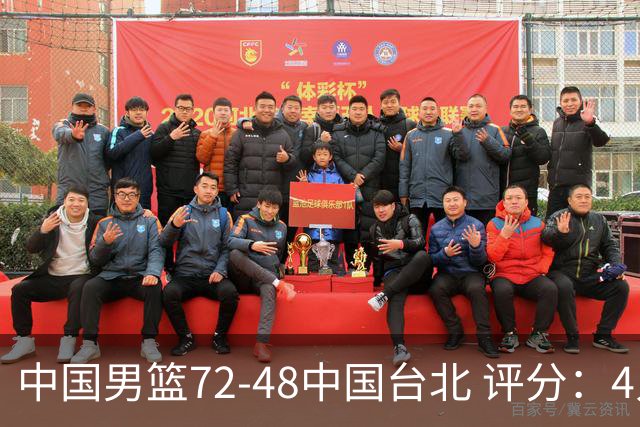 中国男篮72-48中国台北 评分：4人高分，庞峥麟成奇兵，赵继伟立功